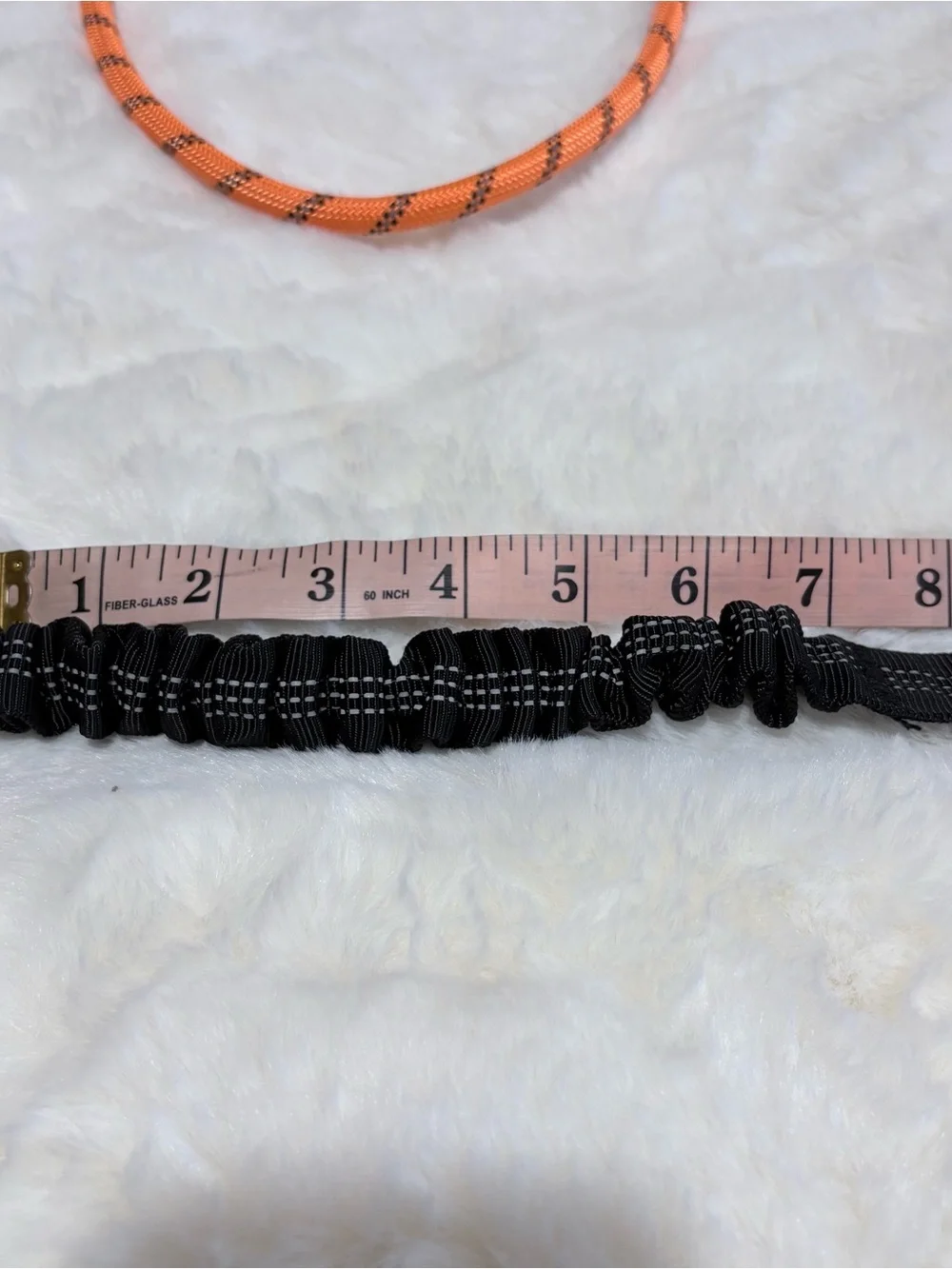 Dog Leash Reflective Orange and Black with Safety Belt
